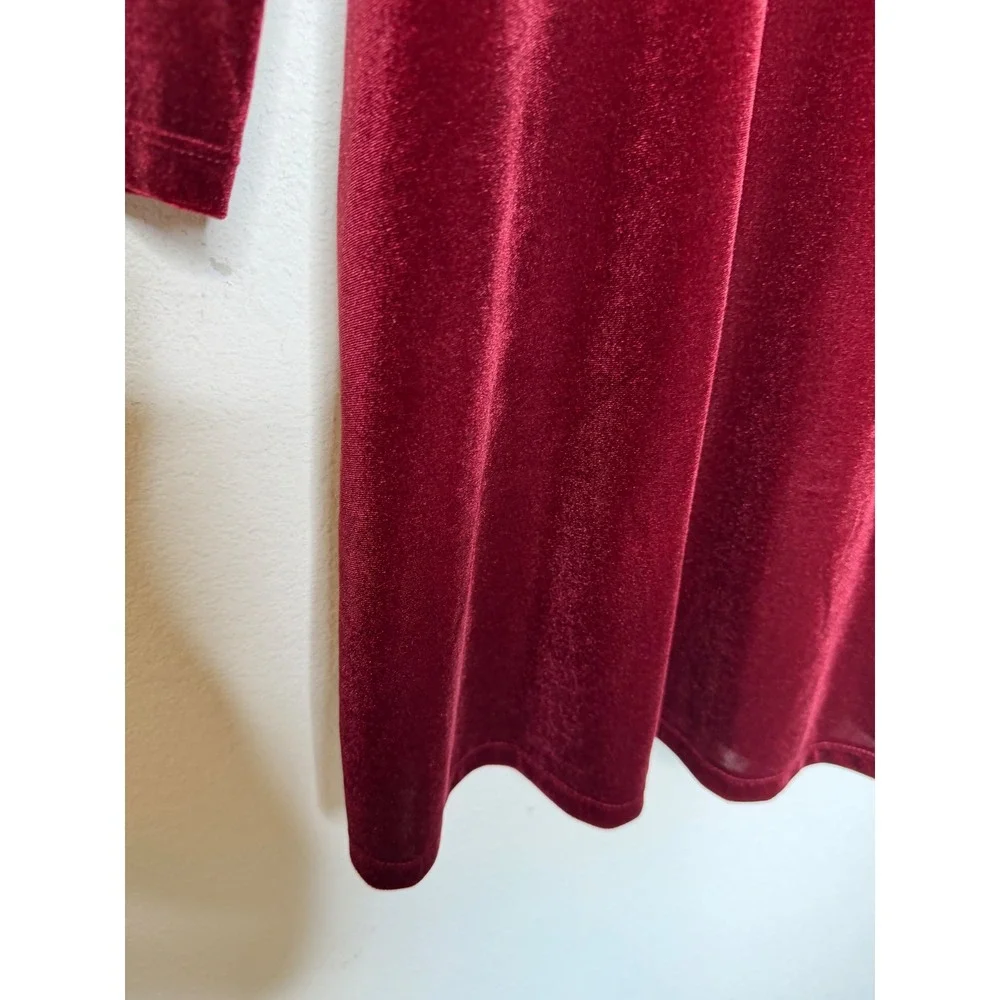 Old‎ Navy Red Velvet Mini Dress XL Fit Flare Square Neck Goth Whimsigoth
